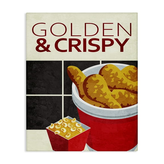 Stupell Industries Golden & Crispy Fried Food Food & Beverage Painting Wrapped Canvas Canvas Art Print Wall Art, 16 x 20