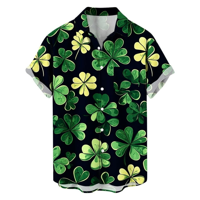 RXMEKW Chemise à Manches Courtes Imprimée pour Hommes avec Col Rabattu, Haut Décontracté en Polyester, Coupe Standard