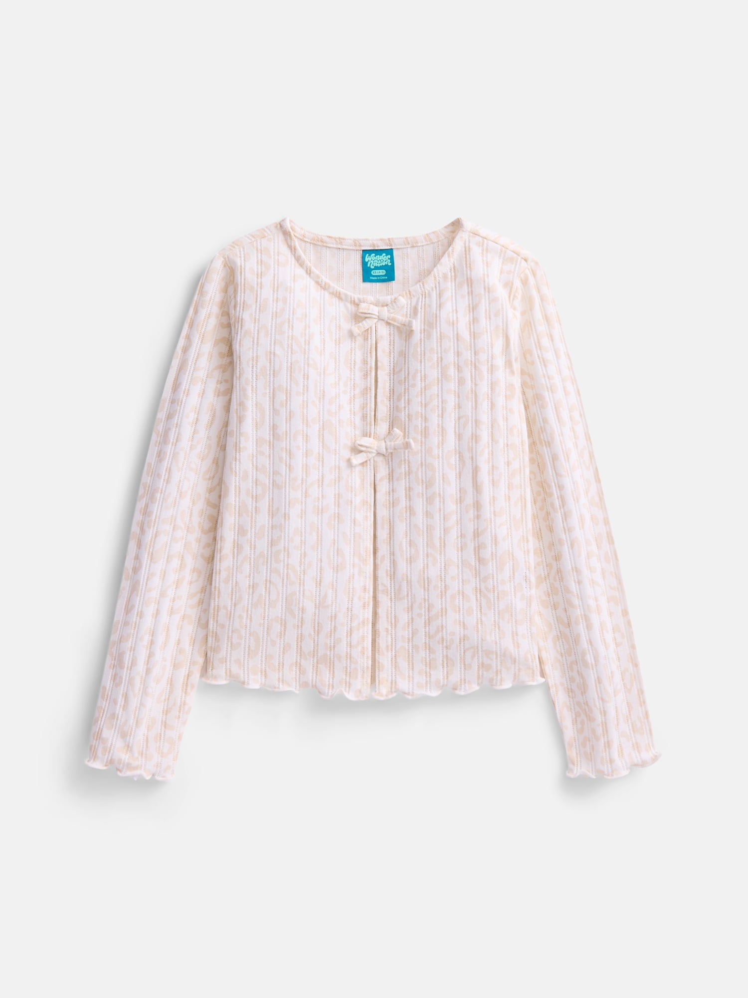 Wonder Nation Girls Ribbed Pointelle Knit Cami and Cardigan Set, Sizes 4-18