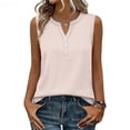 thumbnail image 2 of Fabrcox Womens Summer Tank Tops Sleeveless Button Fitted Women V Neck Tank Top Wide Strap Breathable Yoga Basic Womens Undershirt Khaki L, 2 of 5