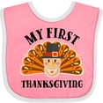 thumbnail image 3 of Inktastic My First Thanksgiving Cute Turkey Pilgrim Hat Boys or Girls Baby Bib, 3 of 4