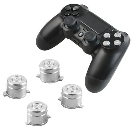 Playstation 4 Bullet Buttons Aluminum Custom Metal DualShock 4 Replacement Standard Buttons-Silver