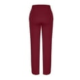 thumbnail image 6 of Travel Pants for Women Sevevn Women Fashion Solid Color Elastic Waist Sports Casual Full Length Pants Red S, 6 of 6