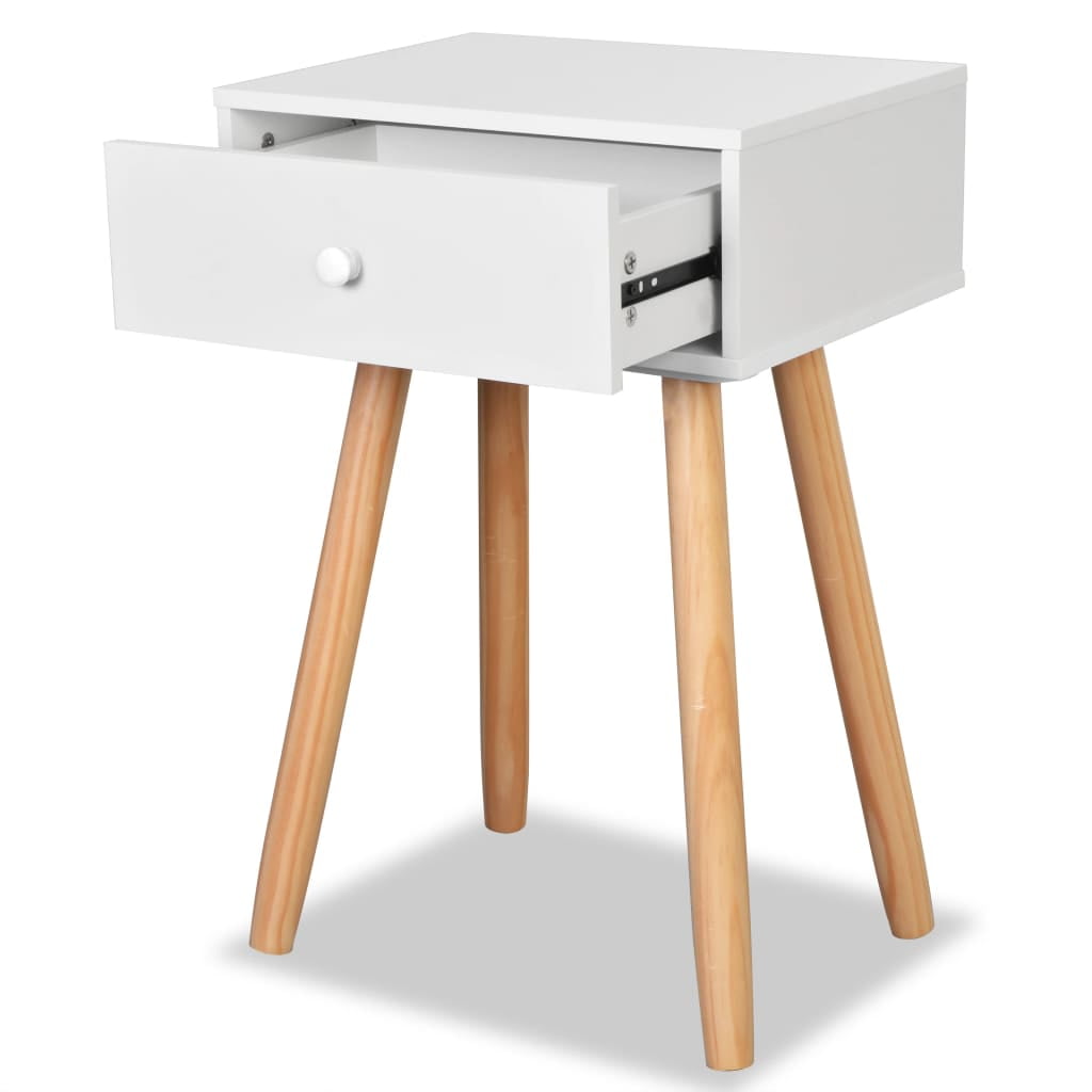 Kepooman Mid-century End Tables with Storage Drawer for Living Room Office, Set of 2, White Kepooman Mid-century End Tables with Storage Drawer for Living Room Office, Set of 2, White