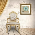 thumbnail image 3 of Vess, June Erica 12x12 Gold Ornate Wood Framed with Double Matting Museum Art Print Titled - Small Pop Blossoms in Blue II, 3 of 4
