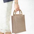 thumbnail image 1 of Bolsa De Arpillera Bolso De Arpillera Bolso Eco Friendly Totes Lino Reutilizable Bolso Compras de supermercado (31X25X10cm), 1 of 7