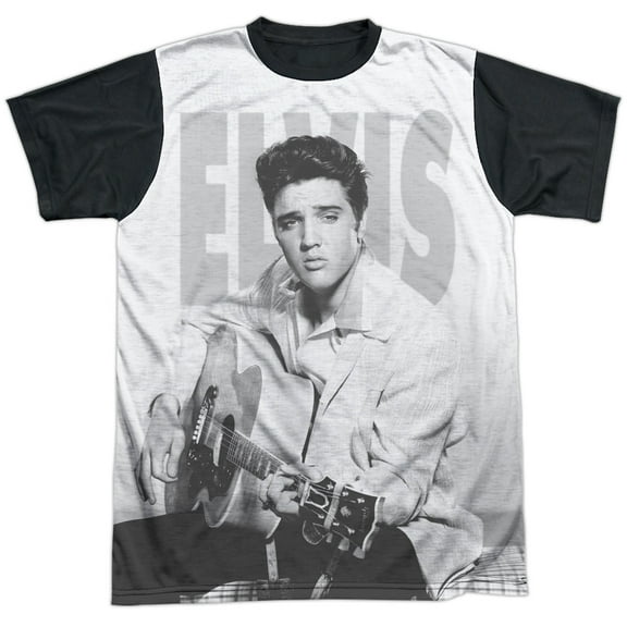 Elvis Presley Men's  Play Me A Song Sublimation T-shirt White