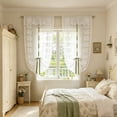 thumbnail image 2 of Double Layer Floral Lace Tie Top Curtain, Rod Pocket Sheer Window Panel, Light Filtering Curtain for Bedroom Living Room and Kitchen Decor Gift, 2 of 6
