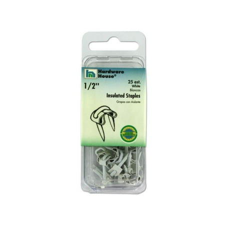 Bulk Buys White insulated staples, pack of 25, Case of 20