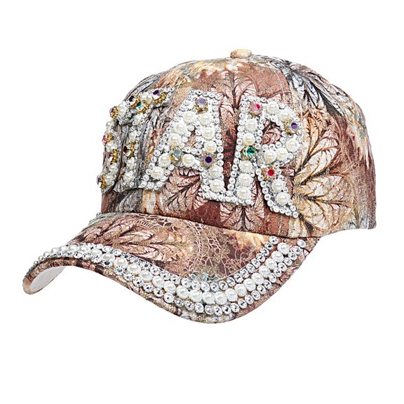Letter Decor Baseball Cap Breathable Sparkling Sequins Design Sun Peaked Hat for Camping