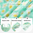 thumbnail image 6 of Actgleam Girls Dress Floral Ruffle Square Neck Sleeveless A-Line Sundress with Tie Back for Summer Beach Party,Green Floral,7-8Y, 6 of 8