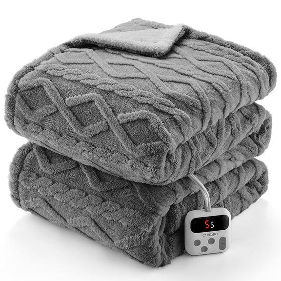 Oversized Heated Blanket Cal King with Dual Control, Electric Blanket 10 Heat Levels and Timer Auto Off, Machine Washable, Multiple Sizes and Colors