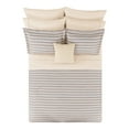 thumbnail image 3 of Mainstays Soft Touch Bed in a Bag 11-Piece Reversible Tan & Black Striped Comforter Set with Sheets, Queen, 3 of 8
