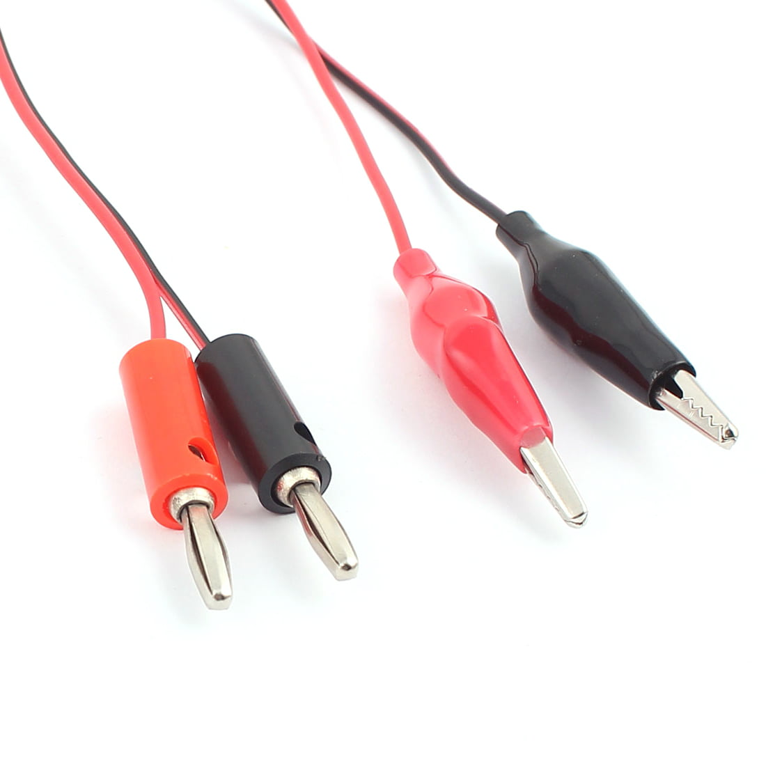 2x Black Red Banana Plug to Alligator Power Supply Test Clip Cable Lead 1m 32a for sale online 