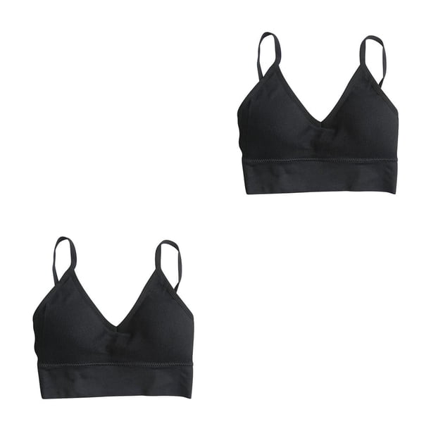 Minnieouse Top de tubo para mujer, sujetadores deportivos para mujer, gimnasio, secado rápido, elástico acolchado, gimnasio, correr, dormir, negro 2Conjunto