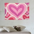 thumbnail image 3 of Creowell  Lovely Pink Heart Tapestry Wall Hanging, Love Princess Modern Tapestry Aesthetic Wall Decor for Bedroom Living Room Dorm 60x40 Inch 60x40in, 3 of 7