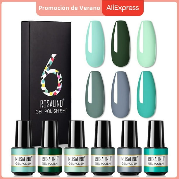 Juego de esmaltes de uñas de Gel ROSALIND, juego de uñas de Color puro, purpurina Vernis, capa superior para Base de arte de uñas semipermanente, conjunto de esmalte de Gel LED UV Tan Jianjun unisex