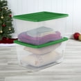 thumbnail image 4 of Sterilite Small Storage Bin, 58 Quart Clear Plastic Storage Container with Snap-On Lid, Green, Pack of 8, 4 of 5
