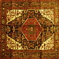 thumbnail image 1 of Ahgly Company Machine Washable Indoor Square Persian Yellow Traditional Area Rugs, 5' Square, 1 of 4