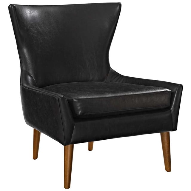 Modway Keen Faux Leather Accent Chair, Black