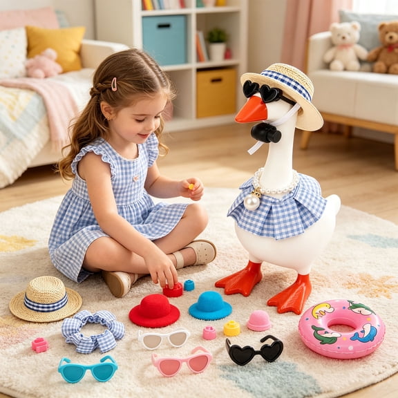 Zynviq Porch Goose Outfit 7in Summer Porch Goose Clothes Blue Durable Cloth Yard Goose Clothes Gifts for Others