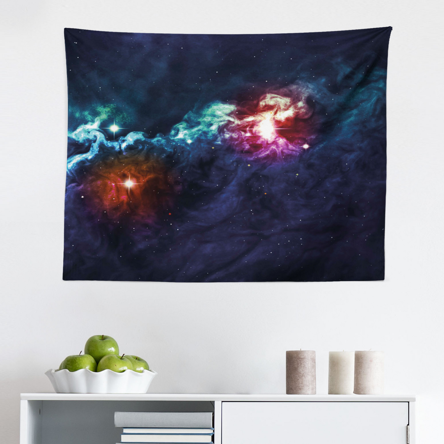 Space Tapestry, Outer View of Planet Earth in Solar System with Stars ...