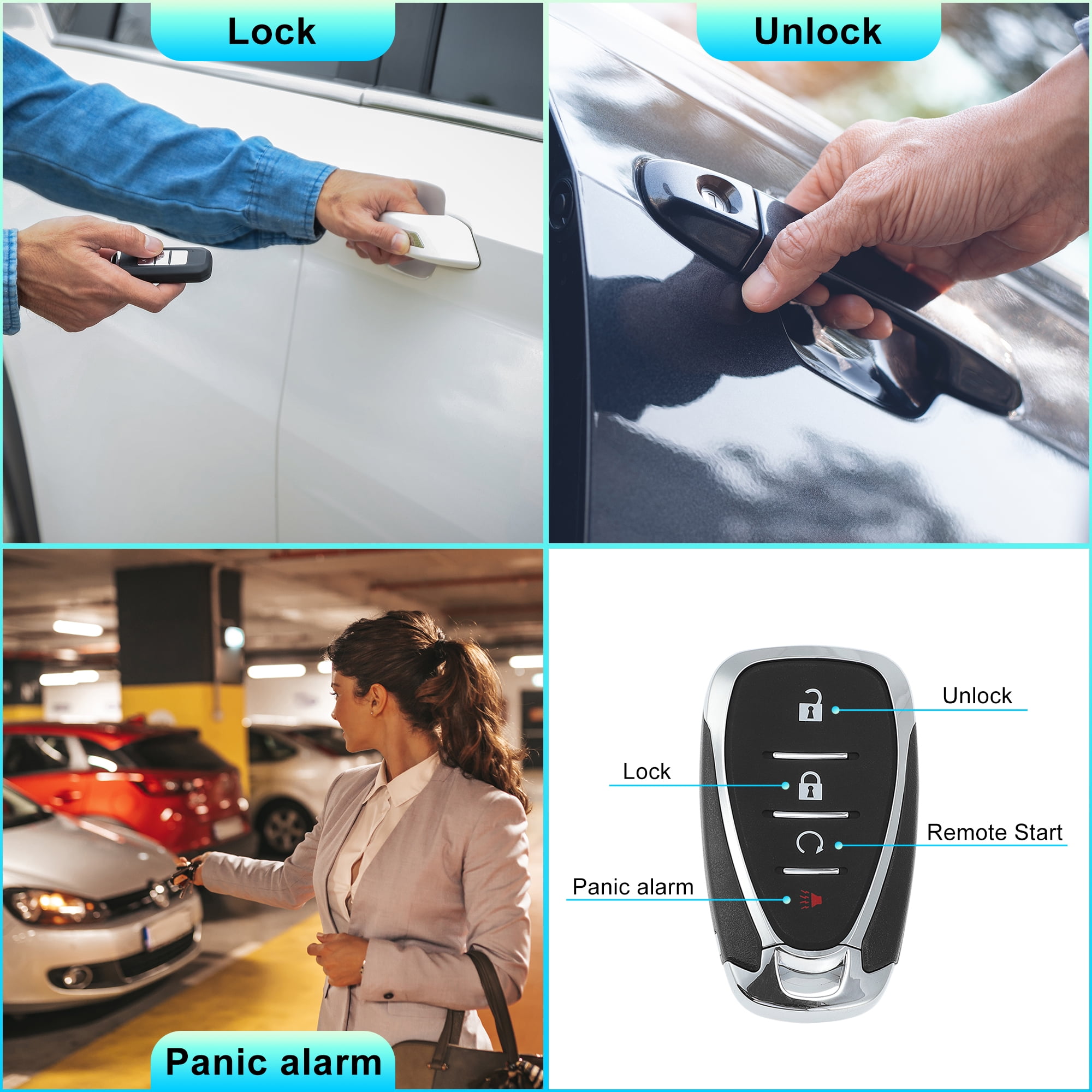 HYQ4ES 433 MHz Replacement Keyless Entry Remote Smart Key Fob for Chevrolet Blazer Traverse 21-22 for Chevy Bolt EUV EV 22-23 for Chevy Trailblazer 21-23 No.13535665 4 Buttons