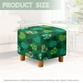 thumbnail image 3 of SCRAWLGOD St. Patrick's Day Shamrock Heart Spot Print Dark Green Footstool Cover, Stretchable Ottoman Sofa Cover Non Slip Comfortable Square Furniture Protection for Footrest Sofa, 3 of 7
