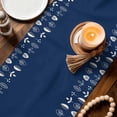 thumbnail image 3 of Rustic Botanical Table Runner 72 Inches, Japanese Herb on Navy Blue Simple Art Bed Runner Dresser Scarves Tabletop for Indoor Outdoor Parties/Ceremony/Banquet, 14" x 72", 3 of 8