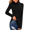 thumbnail image 5 of Turtleneck Shirt Women Long Sleeve Mock Neck Slim Fit Tops Base Layer Soft Lightweight Stretch Undershirts, 5 of 6