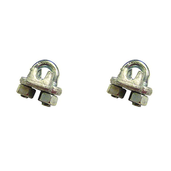1-1/8" Galvanized Drop Forged Wire Rope Clips - 2 Pack
