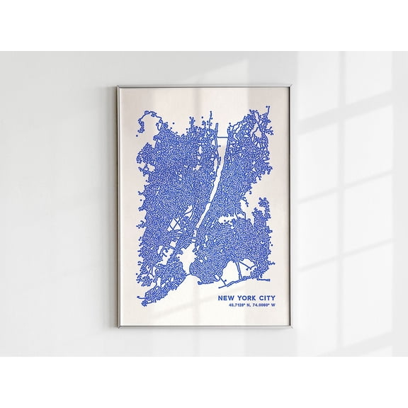 New York City Map Wall Art, NYC Map Prints, New York Map Poster, New York Map Wall Art, New York Print, NYC Poster, New York City Unframed Paper Print