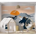thumbnail image 4 of Kids Wallpaper Wall Mural - Abstract Dinosaurs Landscape, 4 of 5