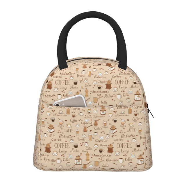 Easygdp Coffee Time Bolsa de Almuerzo Insulada Grande, Forro de Aluminio, Diseño Espacioso, a Prueba de Fugas, Ideal para Trabajo, Picnics, Viajes y Actividades al Aire Libre