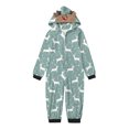 thumbnail image 4 of Odeerbi Christmas Onesie Pajamas for Family Holiday Sleep Jumpsuit Long Sleeve Family Christmas Pajamas Matching Sets Toddler Lattice Print Plush Jumpsuit Sleepwear PJs Set Light Blue, 4 of 4