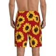 thumbnail image 3 of Gaeub Sunflowers On Red Printed Men's Short Pajama Pants, Lightweight Lounge & Sleep Bottoms Keep You Cool - XX-Large, 3 of 9