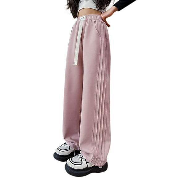 Otqutp Baggy Sweatpants for Teen Girls Wide Leg Loose Casual Sweat Pant Drawstring Elastic Waist Oversized Athletic Joggers