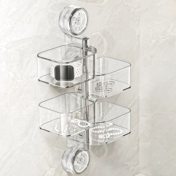 Rotating Suction Cup Jewelry Organizer Storage Box Durable Design Portable