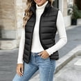 thumbnail image 5 of Womens Puffer Vest Lightweight Zipper Cropped Vest Jackets Sleeveless Stand Collar Winter down Jacket Packable Outdoor Travel Outerwears, 5 of 7