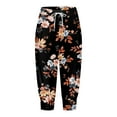 thumbnail image 4 of YDLCAFD Capris For Women Print Pants Bottom High Waist Drawstring Joggers, 4 of 5