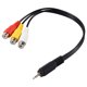 thumbnail image 1 of Cable adaptador de audio y vídeo estéreo de 2,5 mm mini AV macho a 3 RCA hembra M/F, 1 of 6