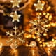 thumbnail image 5 of Decoración navideña con luz LED navideña con ventosa, árbol de Navidad, copo de nieve, muñeco de nieve, funciona con pilas, para interior, dormitorio, escaparate, luces navideñas, luces navideñas blan, 5 of 6