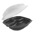 thumbnail image 1 of Culinary Lites Microwavable 3-Compartment Container, 26 Oz/7 Oz/7 Oz, 10.56 X 9.98 X 3.19, Clear/black, 100/carton | Bundle of 10 Cartons, 1 of 1