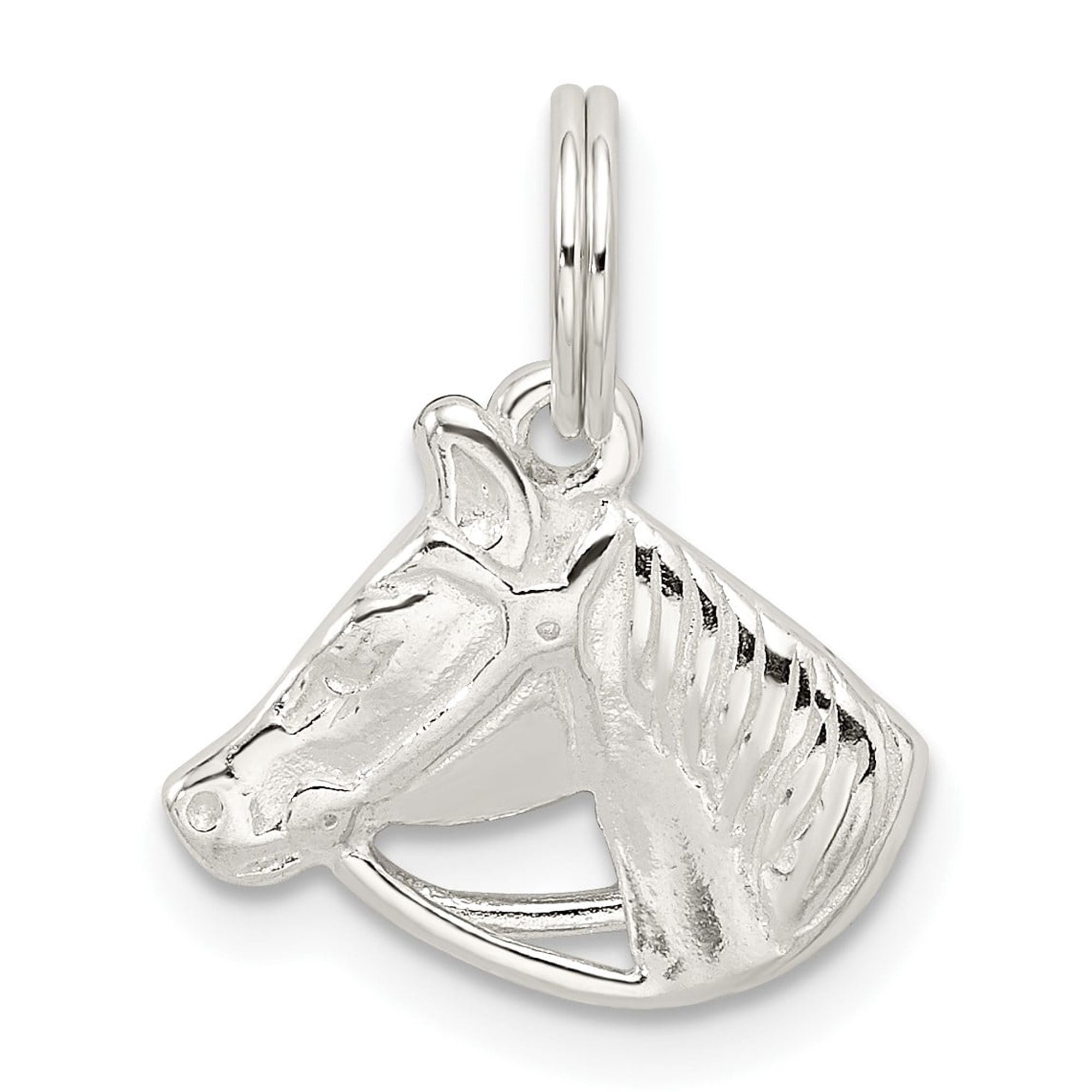 Sterling Silver Horse Head Pendant Necklace with Bridle Detail for Women, Western Equestrian Jewelry, Symbol of Strength and Freedom, Country Animal Lover Style