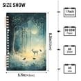 thumbnail image 2 of FORMRS 1-Subject Spiral Notebook 8" x 5" College Ruled 60 Refillable Sheet A5 Hard Cover, 2 Pack, Night Forest Scene, 2 of 7