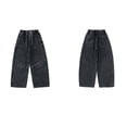 thumbnail image 5 of EnJoCho Teen Girls Cargo Jeans Wide Leg Ripped Baggy Elastic High Waist Vintage Denim Pants Multi Pocket Bottoms Hi𝗉 Hop Style For Kids Holiday Streetwear Fashion Outfit, 5 of 9