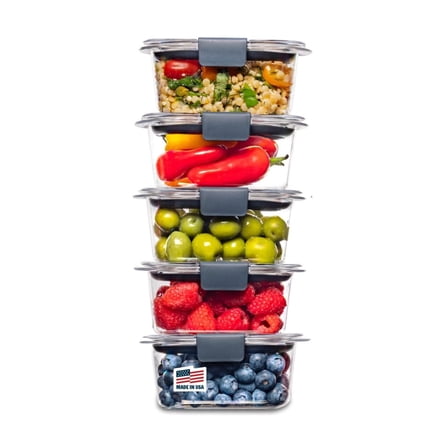 Tritan Food Storage Set of 5 Clear Containers, 1.3 Cup