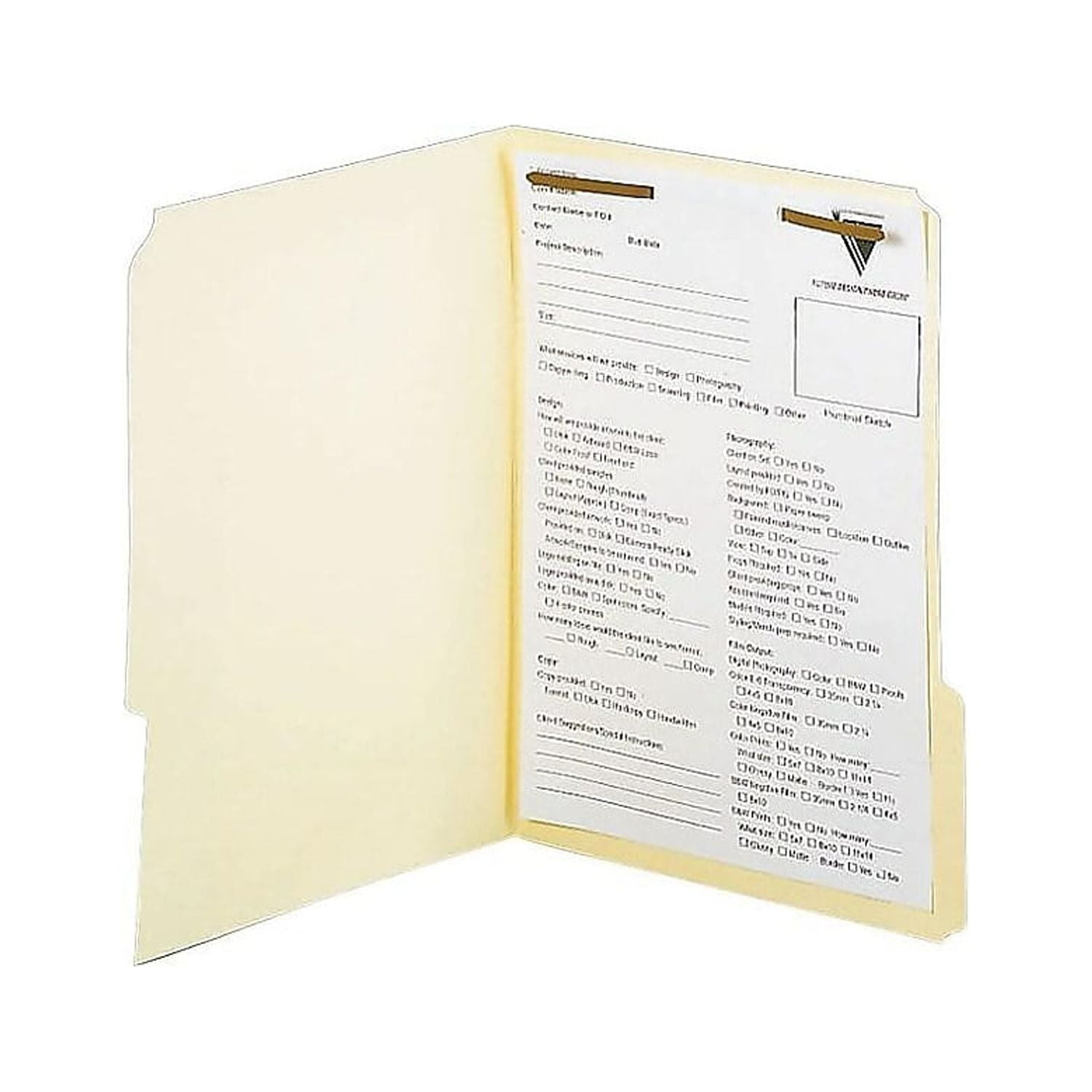 Pendaflex Fastener Folders 2 Fasteners 1/3 Cut Tabs Letter Manila 50/Box FM213