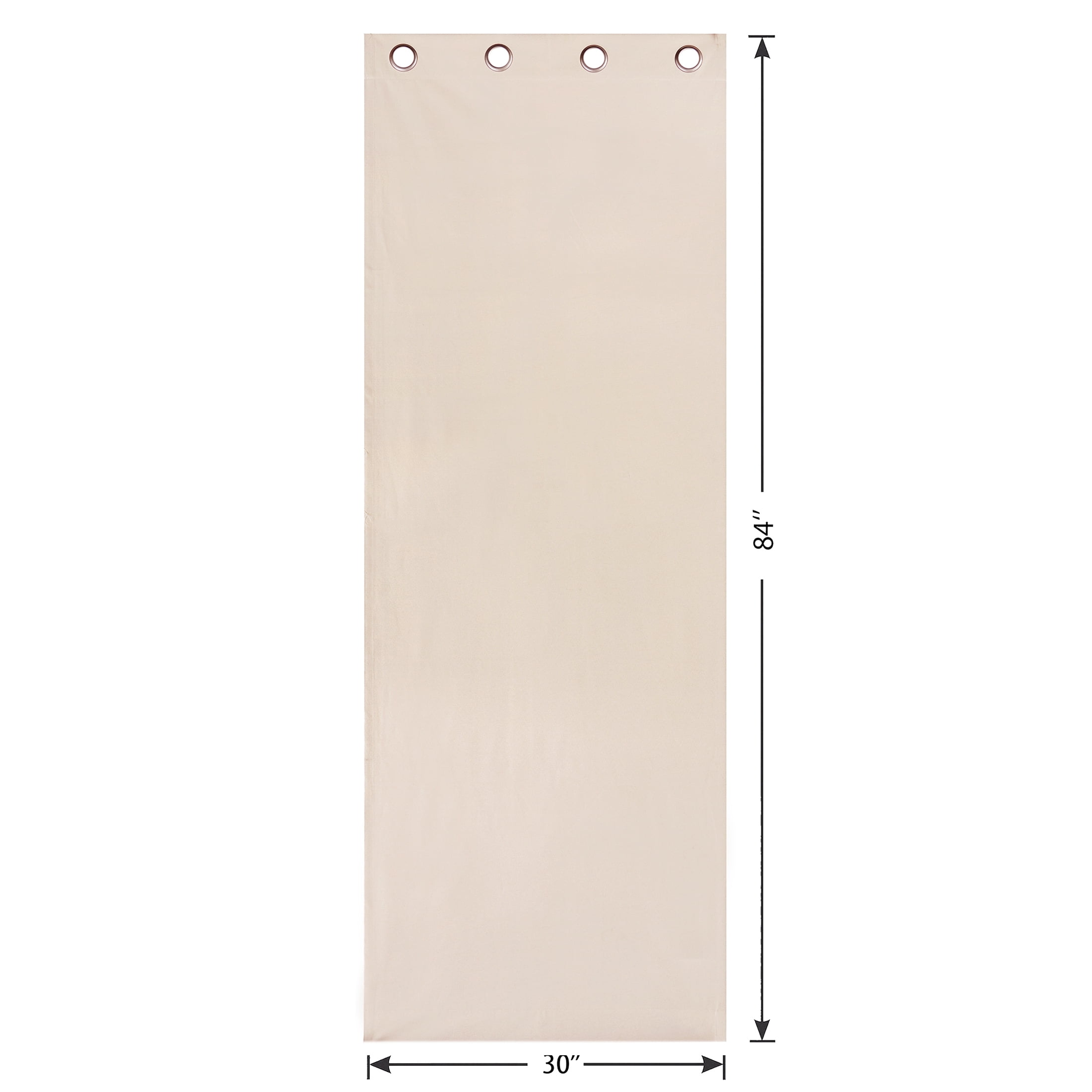 Mainstays Beige Solid Blackout Grommet Single Curtain Panel, 30" W x 84" L