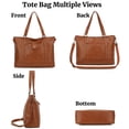 thumbnail image 6 of Large Leather Laptop Tote HandBag for Women, Fits 15 Inch Computer, PU Leather Briefcase Crossbody Shoulder Purse with Padded Compartment for Work, School, Travel & Business, 6 of 7